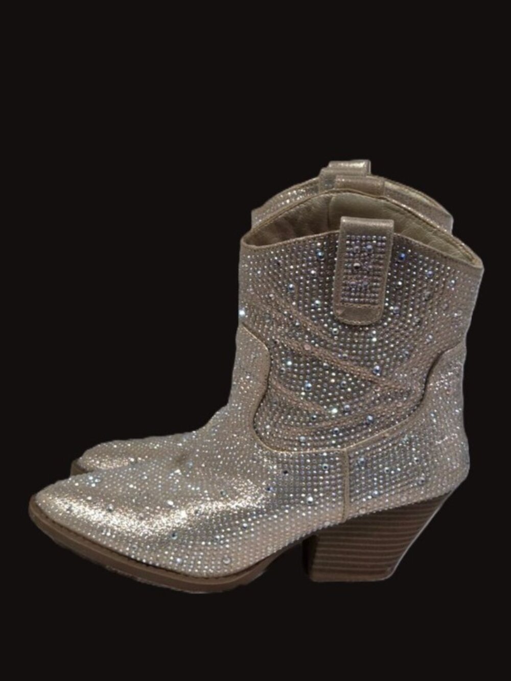 Gold/silver Brown Rhinstone Cowgirl Boot Size 8